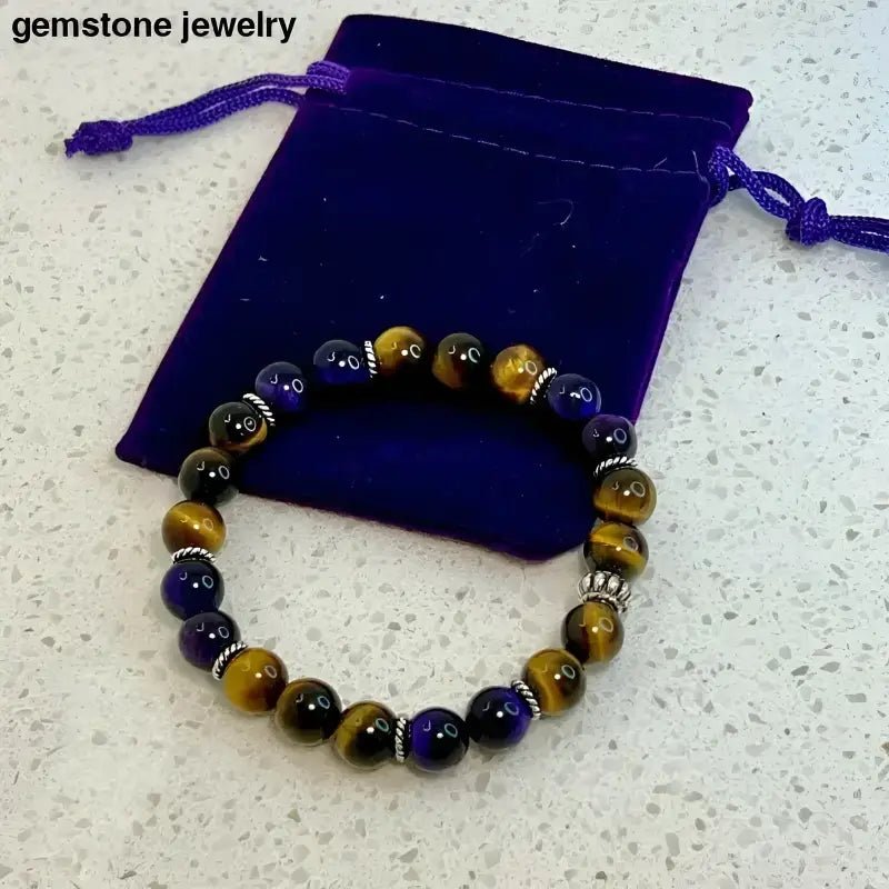 Tiger Eye Stretch Bracelet Beaded Gemstone Design - Bec Sue Jewelry Shop