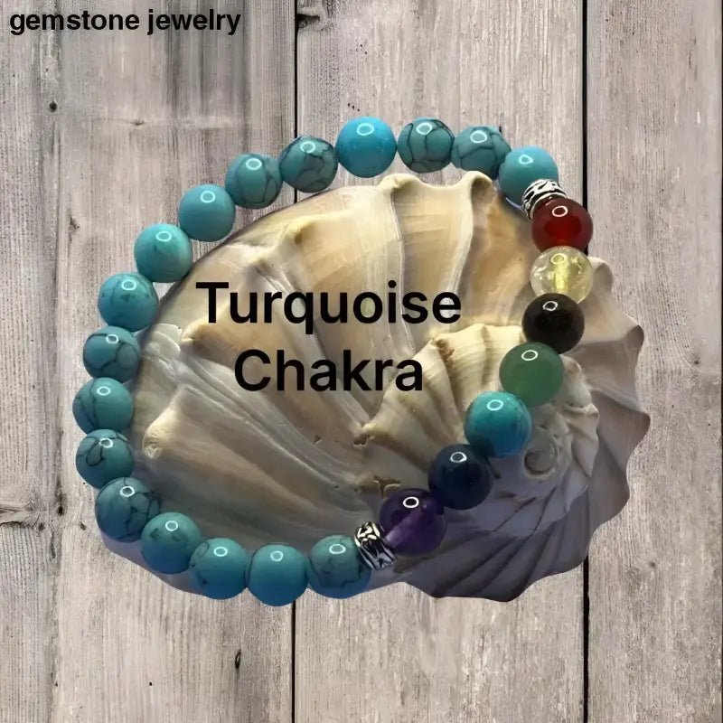 Turquoise and Blue Turquoise Beaded Gemstone Bracelets Set - Bec Sue Jewelry Shop