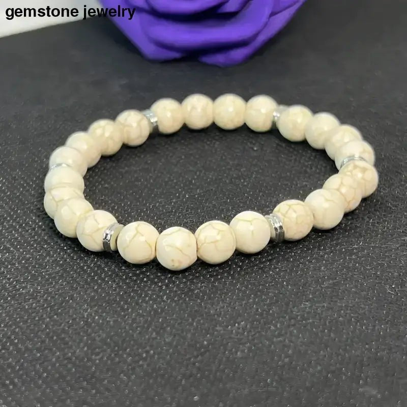 White Turquoise Beaded Bracelet for Elegant Style - Bec Sue Jewelry Shop