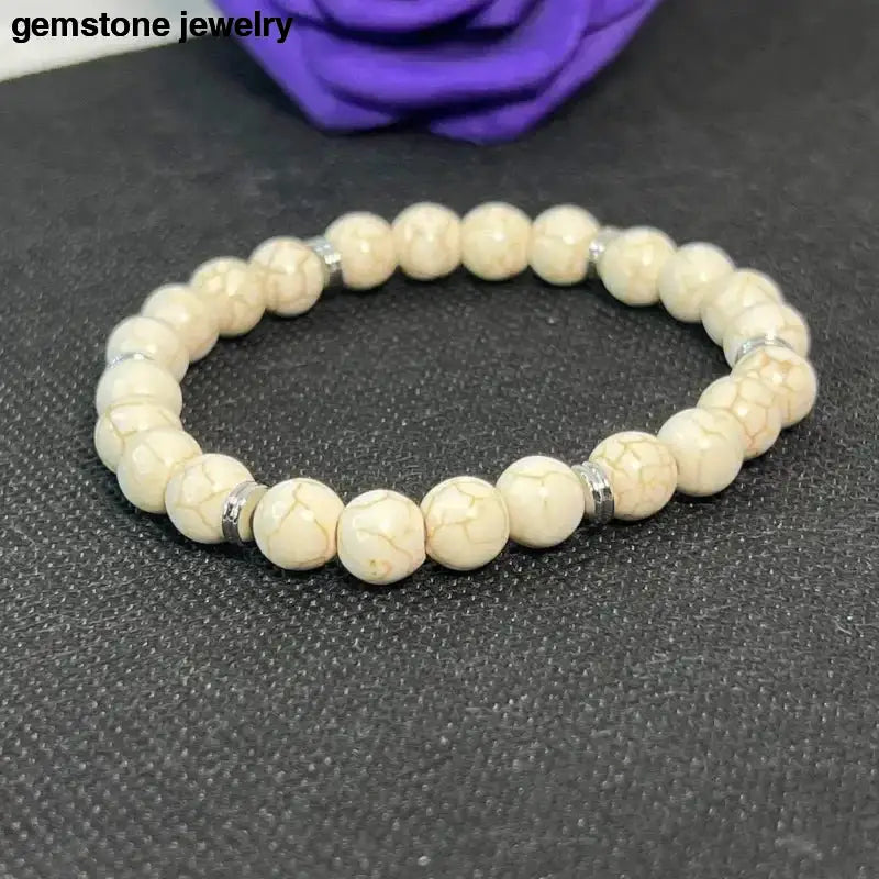 White Turquoise Beaded Bracelet for Elegant Style - Bec Sue Jewelry Shop
