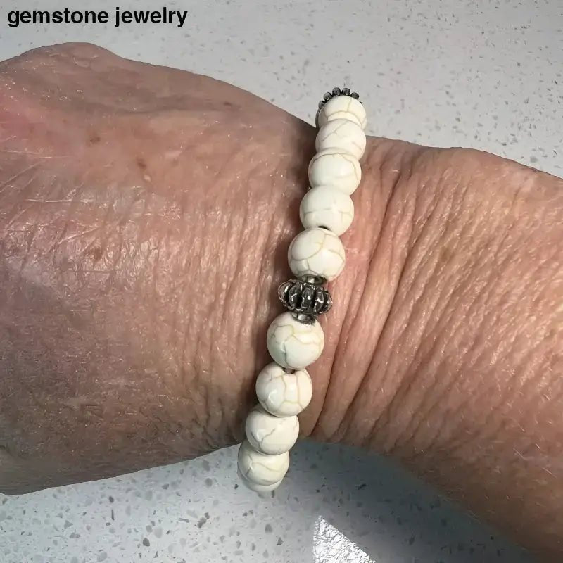 White Turquoise Beaded Bracelet for Elegant Turquoise Jewelry - Bec Sue Jewelry Shop