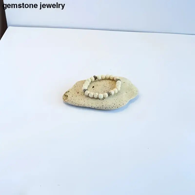 White Turquoise Beaded Bracelet for Elegant Turquoise Jewelry - Bec Sue Jewelry Shop