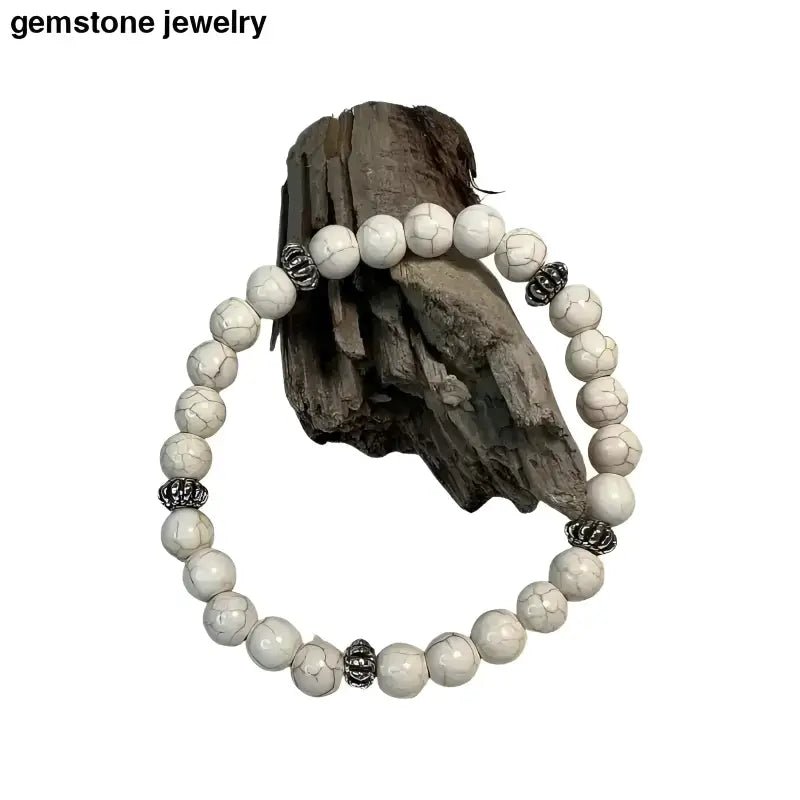 White Turquoise Beaded Bracelet for Elegant Turquoise Jewelry - Bec Sue Jewelry Shop