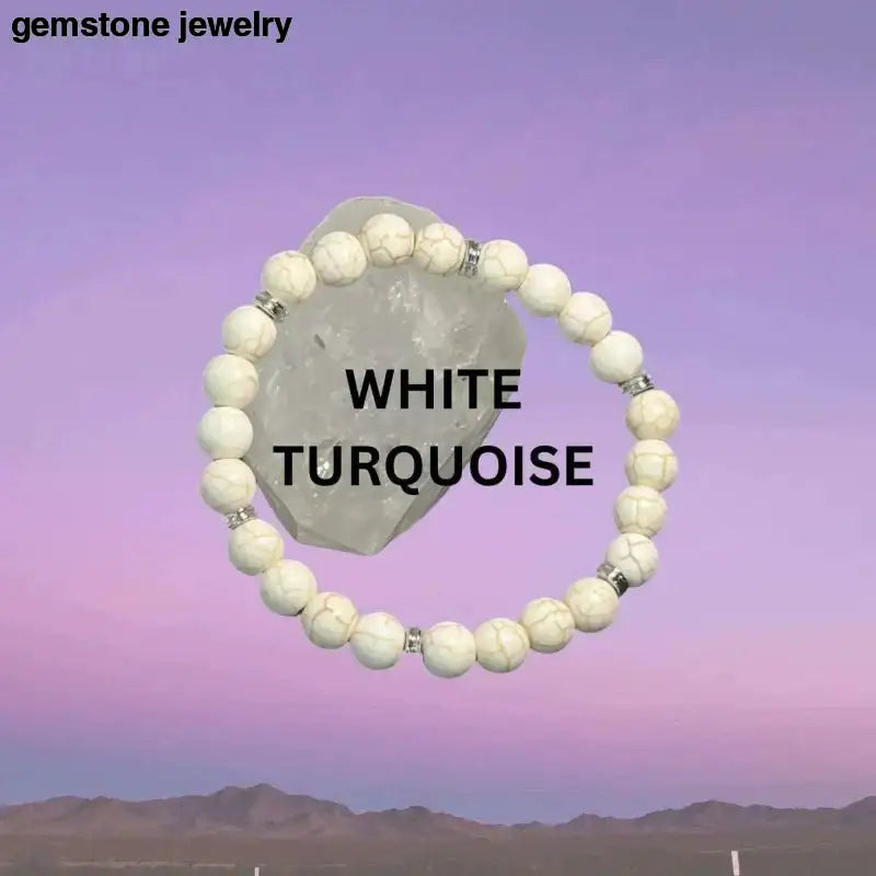 White Turquoise Bracelet with Beads - Bec Sue Jewelry Shop