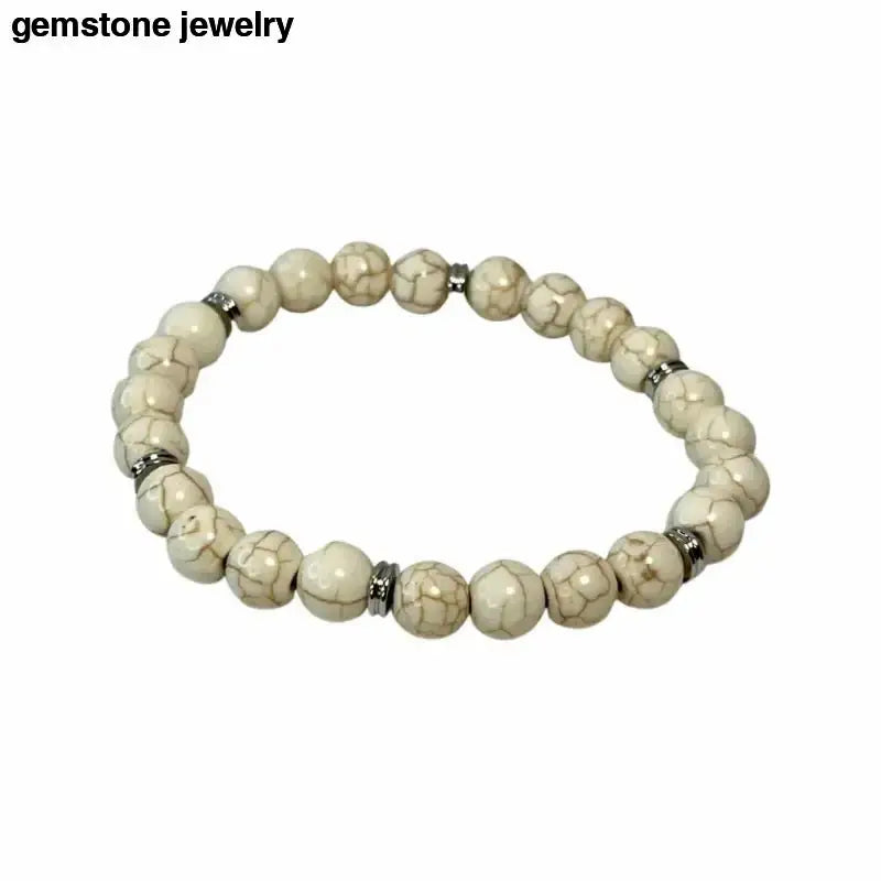 White Turquoise Bracelet with Beads - Bec Sue Jewelry Shop